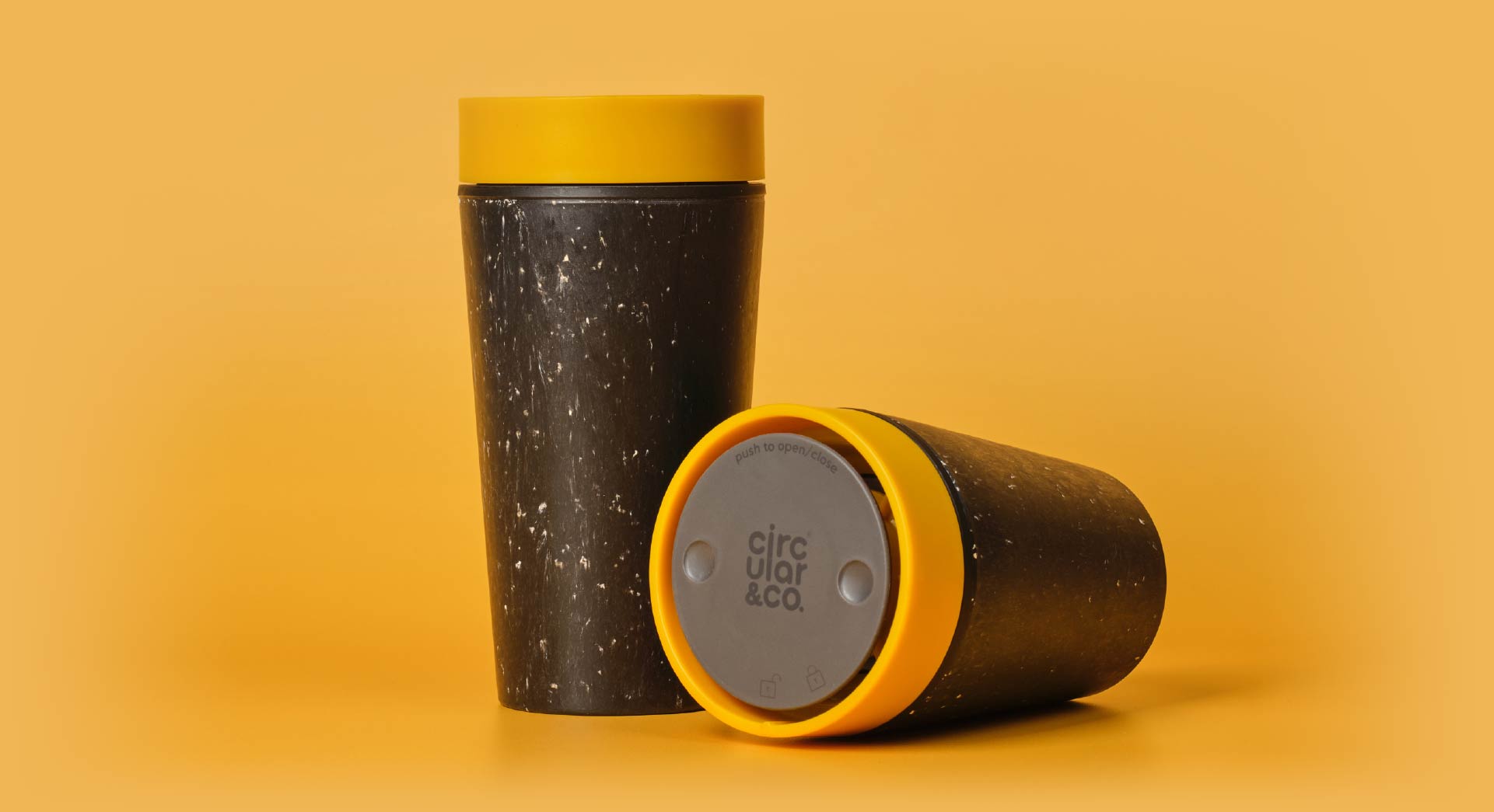 Reusable Drinkware, recycled coffee cups made from fabric waste